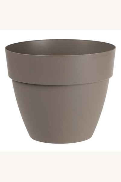 Comerivo Ghiveci plastic cu drenaj pentru flori, culoare mocca 25x21cm 7l