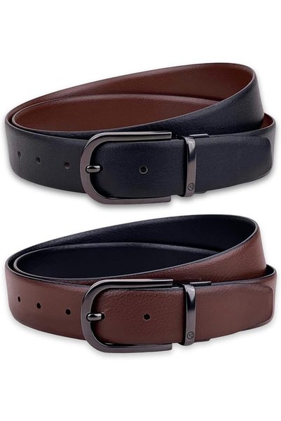 CMEPARTS CLASSIC MILANO® Genuine Leather Men’s Spanish Reversible Belt Men in...