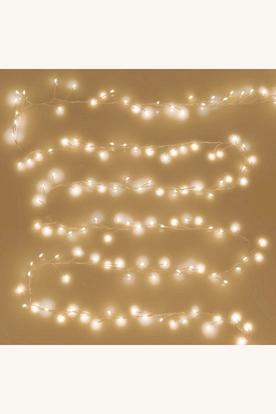 Comerivo Ghirlanda cu 300 LED-uri alb cald, 8 efecte luminoase, 6 metri - pen...
