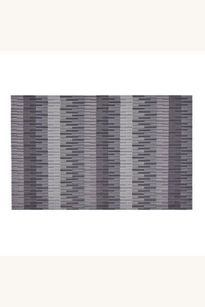 Comerivo Covoras pentru farfurii PVC cu dungi in relief, negru-gri, 45x30cm