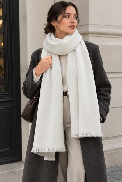 Aleda White Shawl