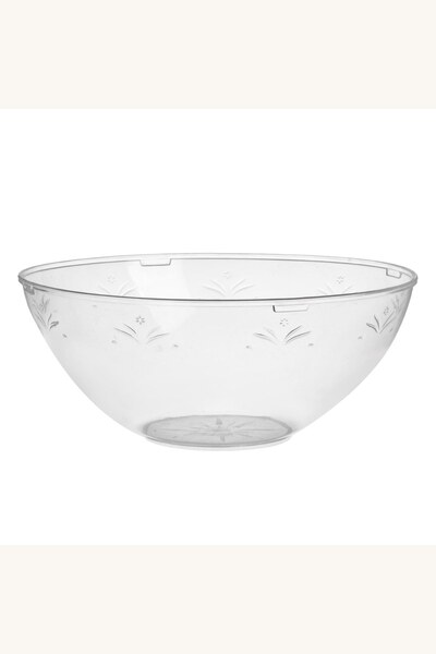 Comerivo Bol transparent pentru salata si aperitive cu flori, 20cm diametru