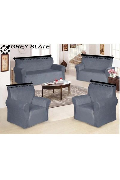 Evory Home Sofa Cover Velvet 4 Pieces Set of 7 Seater (3+2+1+1) Anti Wrinkle ...