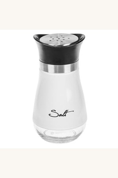 Comerivo Recipient sticla pentru sare cu capac, design alb, 120ml