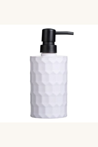 Comerivo Dispenser sapun lichid plastic alb cu textura celulara, 410ml, capac...