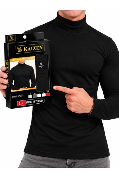 KAİZEN تيشيرت داخلي رجالي لياقة مرتفعه هاينك اكمام طويله قطن 100% صناعه تركيه...