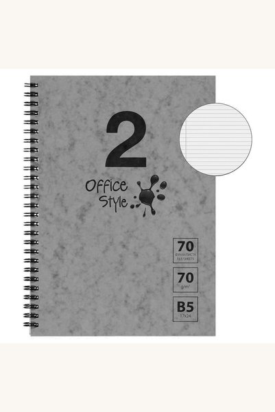 Comerivo Caiet de dictando cu spirala B5, coperta gri Office Style, 2 materii...
