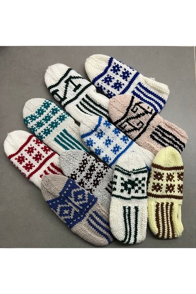MESKSTORE 10 ÇİFT El Örgüsü Sıcak Tutan Yumuşak Kışlık Patik 40-41