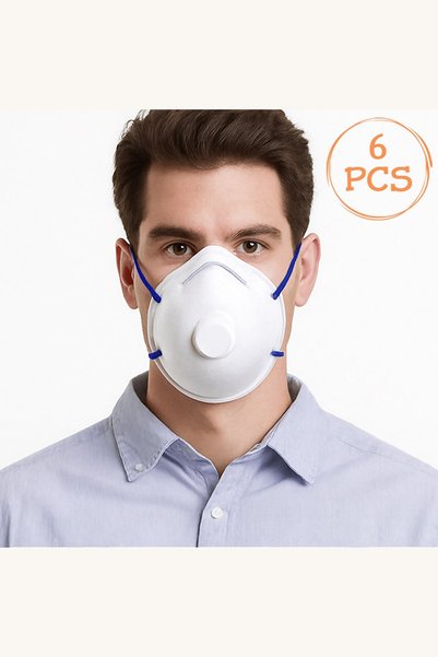 Comerivo 6 Masti FFP2 Albe pentru Renovari si Lucrari Casnice cu Supapa de Ex...