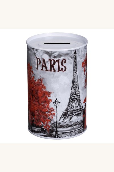 Comerivo Pusculita din metal cu design Parisului, 8x12,5cm, pentru fete