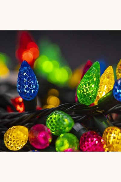 Comerivo Ghirlanda LED cu 100 conuri multicolore 10m pentru brad si decoratiu...