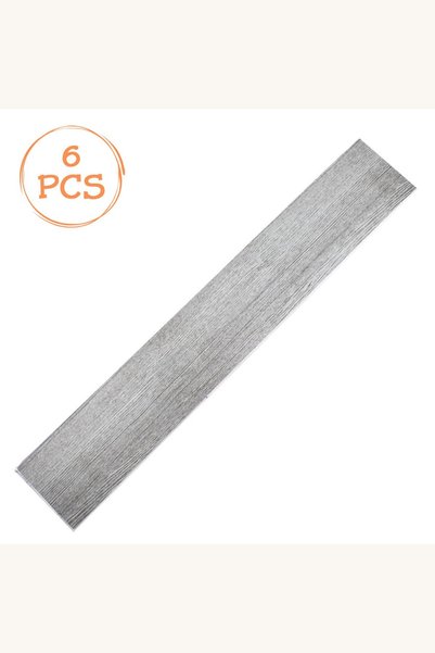 Comerivo Benzi autoadezive PVC aspect lemn gri pentru podea - set 6 bucati