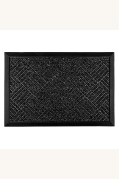 Comerivo Covoras Usa cu Dungi Reliefate Gri si Negru 60x40cm