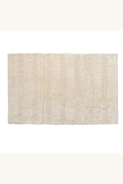 Comerivo Covoras din bumbac ecru cu textura reliefata 90x60cm - ideal pentru ...