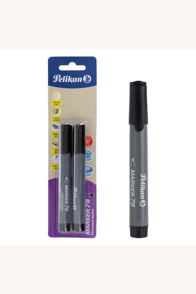 Comerivo Set 2 markere permanente negre cu varf gros pentru suprafete diverse