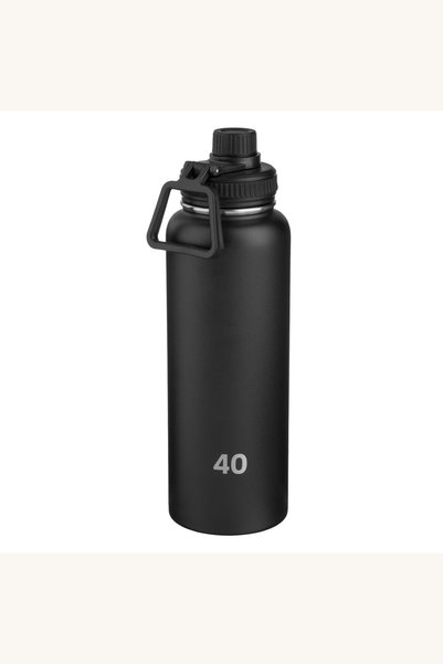 Comerivo Termos negru mat din otel inoxidabil cu maner, 1.19L, pastreaza baut...
