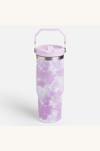 Comerivo Termos cu maner 890ml otel inoxidabil tie dye lila - izoleaza 12 ore