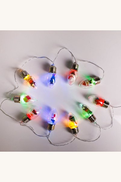 Comerivo Ghirlanda luminoasa Craciun 10 LED-uri multicolore cu figurine si ba...
