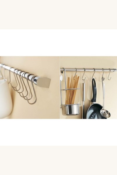 Comerivo Carlige metalice S argintii 14cm, set 3 bucati pentru casa