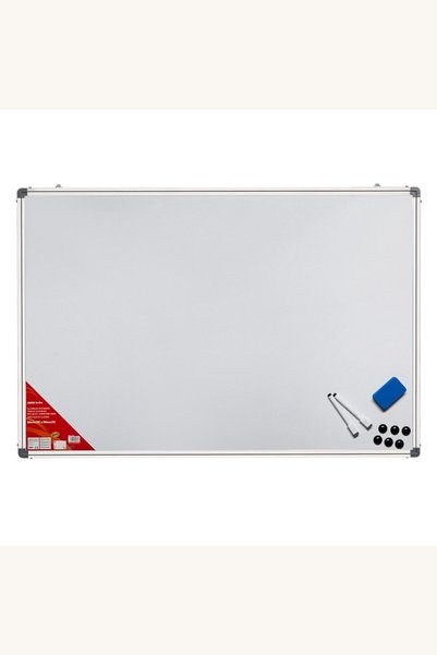 Comerivo Tabla alba magnetica din aluminiu 90x60cm cu markere si magneti