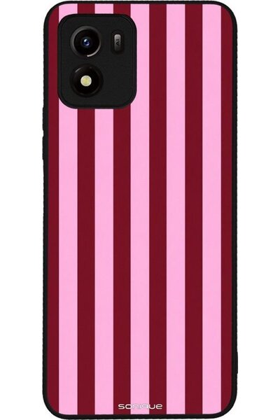 Sonique Σειρά Stripe Stories Θήκη για VIVO Y01 4G Ριγέ Ροζ - Κόκκινο