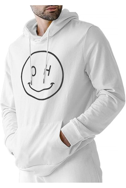 Ohoo Mens Slim Fit Long Sleeve Lightweight Pullover Basic Hoodie With Kangaro...