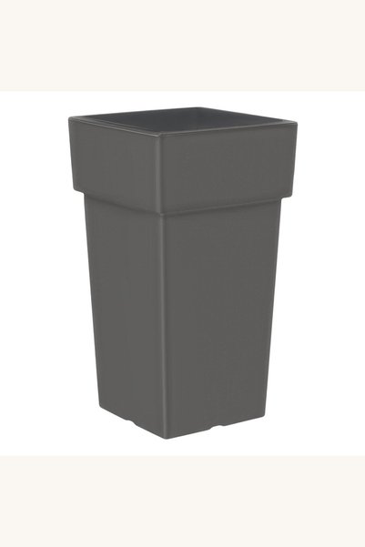 Comerivo Recipient patrat pentru plante din plastic gri 27x27x49cm capacitate...