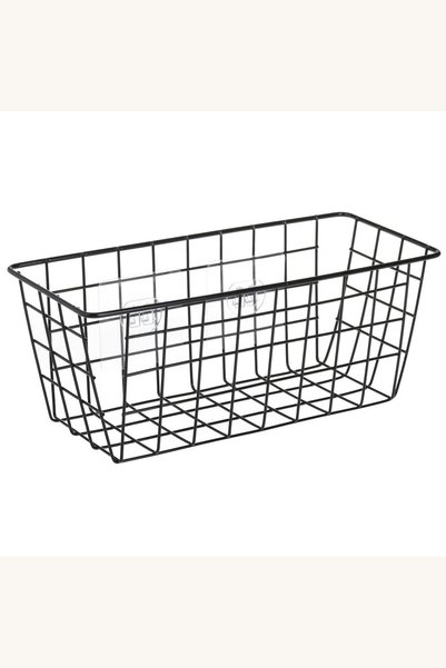 Comerivo Raft de baie negru din fier, montaj fara gaurire, 28x12x12cm