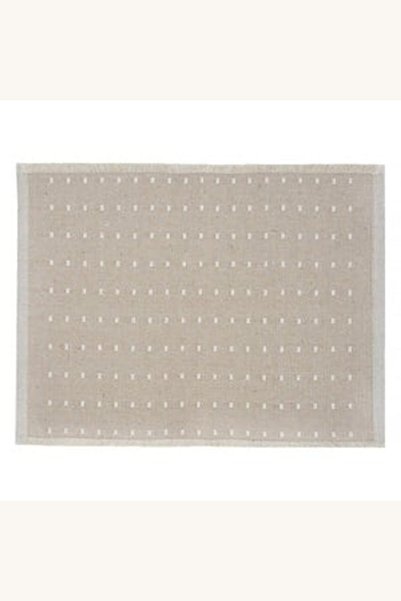 Comerivo Suport farfurie bumbac bej cu dots si franjuri 42x30cm
