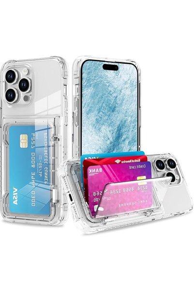 GENERAL Jfadg Wallet Case for iPhone 15 Pro Max with 3-4 Holder, Clear Phone ...