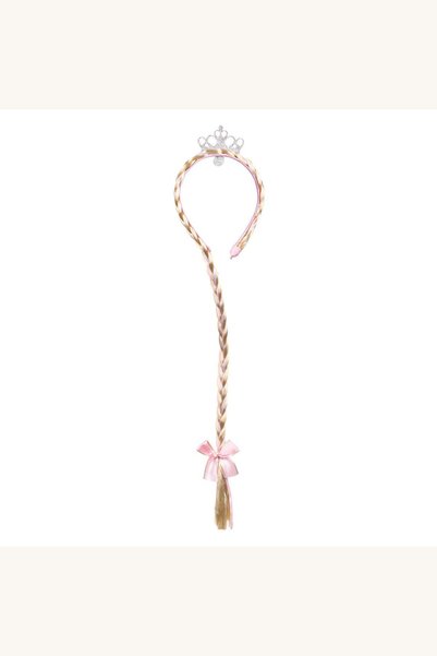 Comerivo Accesoriu par fetita - Coronita argintie cu glitter si coada blonda ...