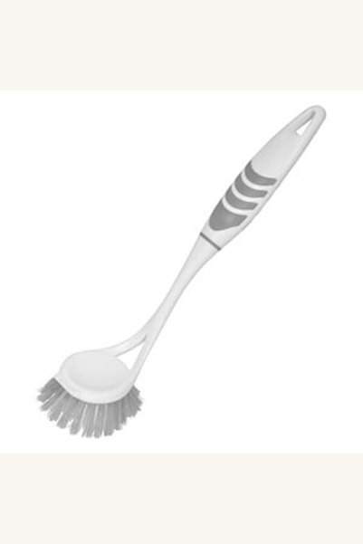 Comerivo Perie pentru vase gri din plastic, 27 cm, cu peri duri pentru spălare