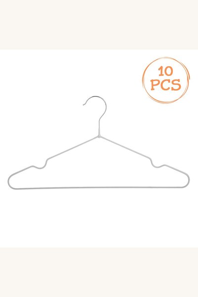 Comerivo Set 10 umerase metalice acoperite plastic gri, 40cm pentru organizar...