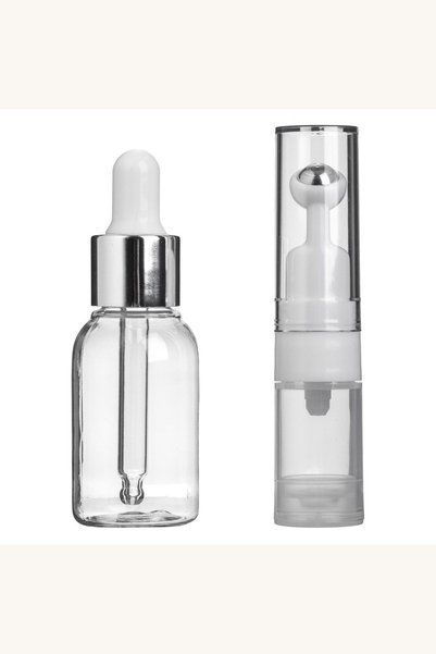 Comerivo Sticle de calatorii cu picurator si roller, 25ml si 5ml, transparent...