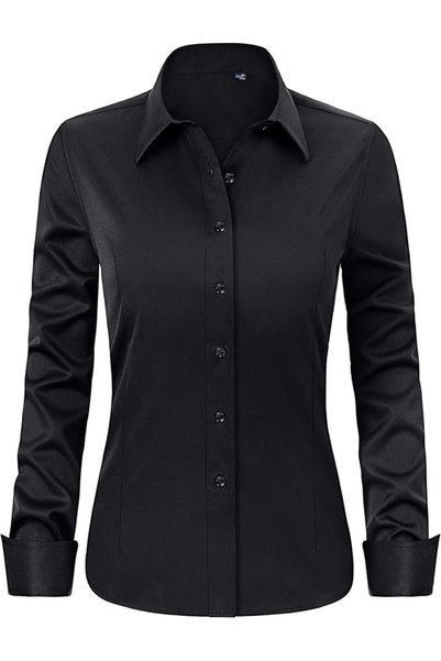 J.VER Womens Dress Shirts Long Sleeve Button Down Shirts Wrinkle-Free Solid W...