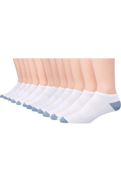 HANES جوارب رجالية، جوارب X-temp خفيفة الوزن، قصيرة وخفية، عبوة من 12 زوجًا، ...
