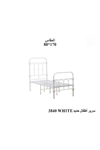 NO BRAND سرير أطفال حديد بتصميم كلاسيكي آمن متعدد الألوان - White (أبيض) | مو...