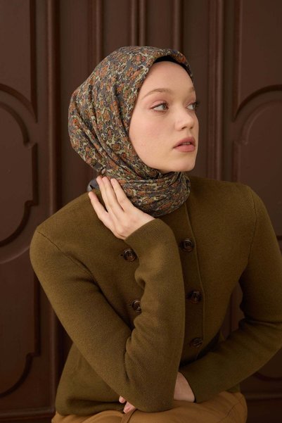 Silk Home Eșarfă Velora Abstractă, cu model tip pensulă, fumurie