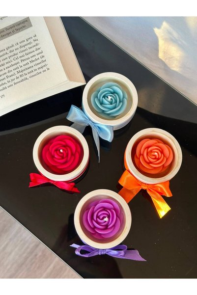 Generic Brand Set de 4 Lumanare parfumata din soia, Mini rose - mixt, CandlyO...