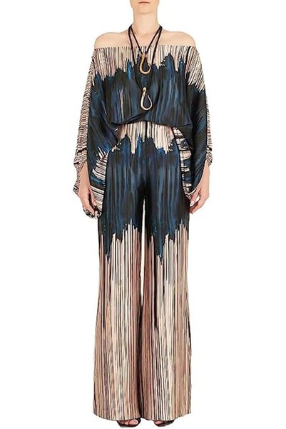 GENERAL REASERAL Womens Fall Loose 2 Piece Outfits Off Shoulder Printed Long ...