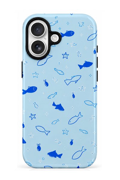 EDELFU متوافق مع iPhone 16 PLUS - تصميم السمك الأزرق، غطاء مزدوج الطبقات، غلا...