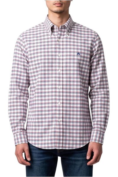 BROOKS BROTHERS mens Non-iron Stretch Oxford Sport Shirt Long Sleeve Solid Bu...