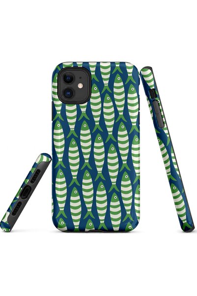 EDELFU متوافق مع iPhone 12 / 12PRO - تصميم Green Fishes، غطاء مزدوج الطبقات، ...