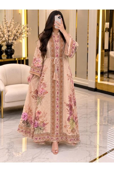 Generic Brand Very Classy Jalabiya, Chiffon Fabric with Embroidery on the Che...