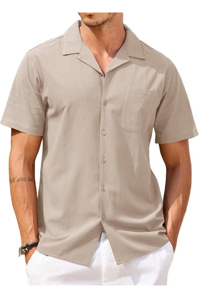 COOFANDY Men's Cotton Linen Henley Shirt Long Sleeve Hippie Casual Beach T Sh...