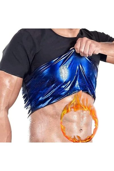 GENERAL Sauna Shirt for Men Workout: Neoprene Short Sleeve Sweat Shirt for We...
