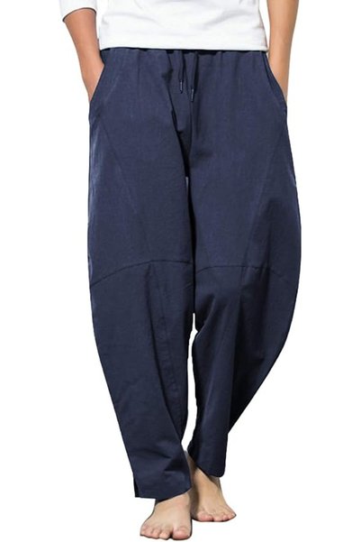 COOFANDY بنطلون كتان رجالي كاجوال عصري/ضيق