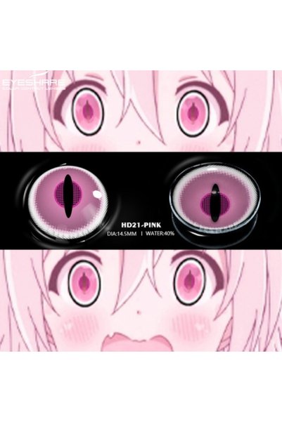 Satfinder HD21 PİNK PEMBE BEYAZ Cosplay Göz Lensi Parti Lensi 12 ay kullanım ...