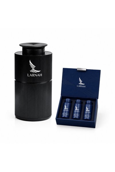 Larnah مجموعة رفيق الدرب - معطر سيارة LC100 أسود + مجموعة عطور فاخرة للسيارة ...