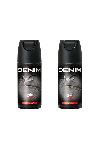 Denim Set of 2 Black Body Spray Deodorant for Men, 150 ml